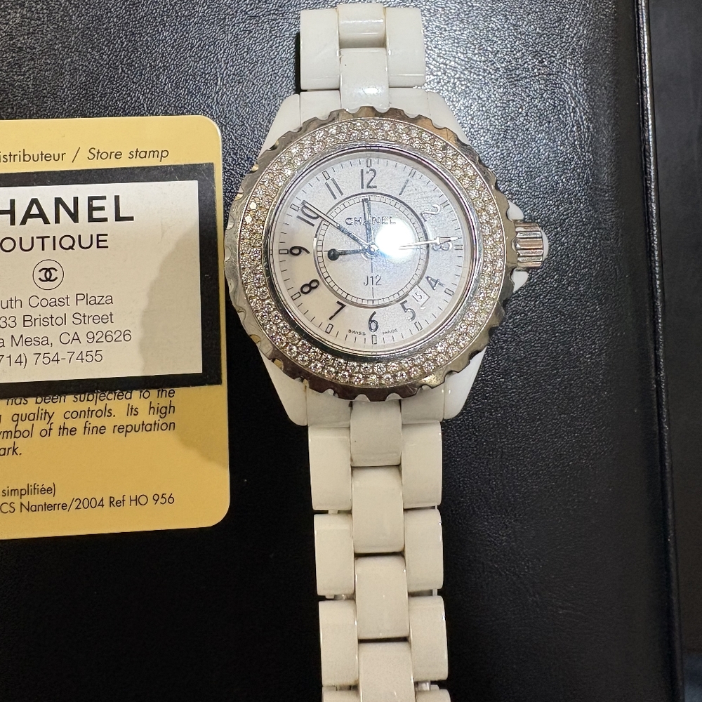 Chanel J12 White Ceramic Diamond Watch